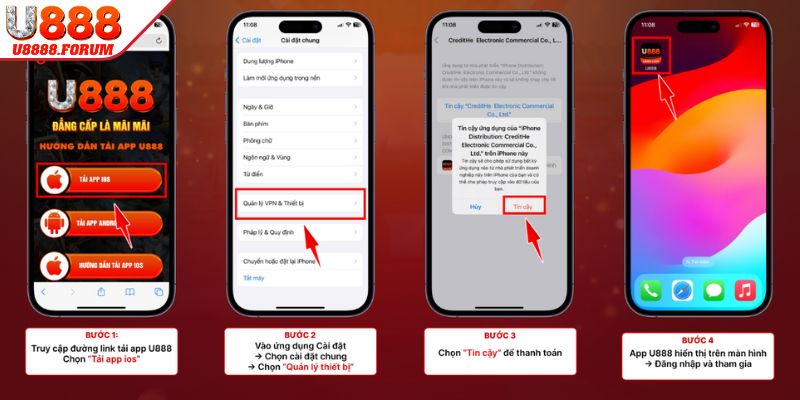 Cách thức tải app U888 chuẩn chỉ trên iOS